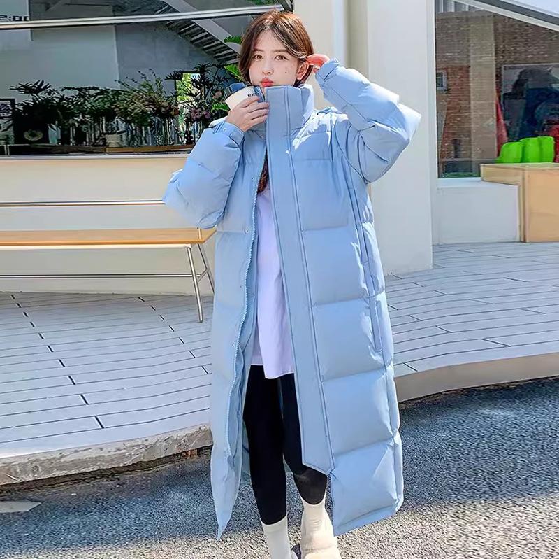 Длинная куртка-пуховик для колледжа, женская зимняя мода 2024 года, утолщенная свободная теплая белая куртка-пуховик для пары