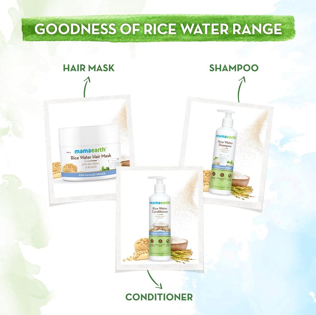 Mamaearth Rice Water Hair Mask with Rice Water & Keratin For Smoothening Hair & Damage Repair – 200 G