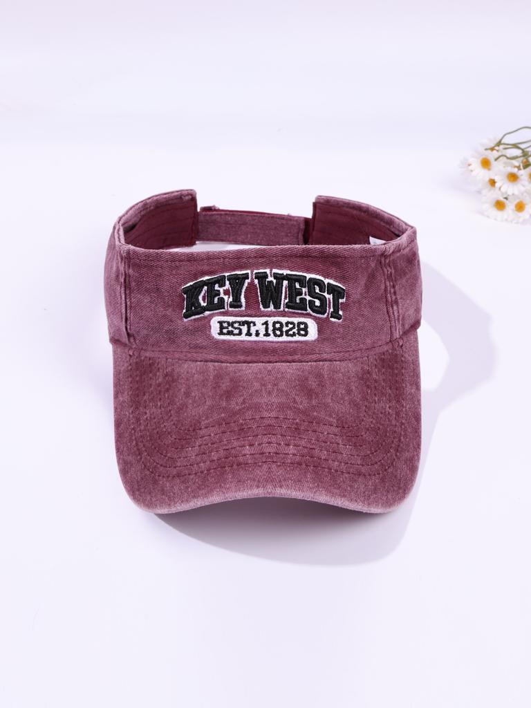 Retro Embroidered Letters Hollow Top Hat & Sun Protection Duckbill Hollow Top Cap - Breathable Sun Hat for Women/Men