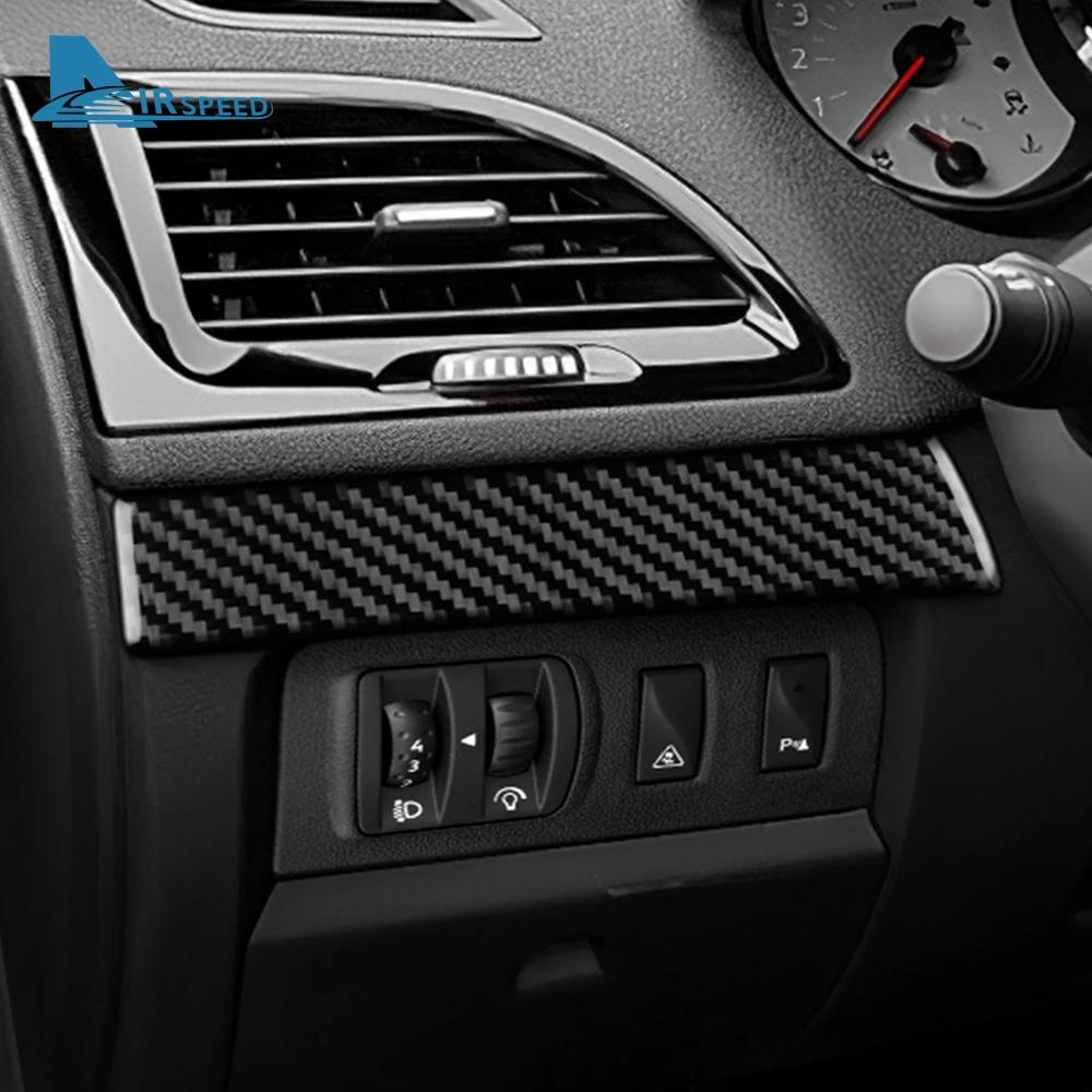 For Renault Fluence Megane 3 RS 2009 2010 2011 2012 2013 2014 2015 LHD RHD Real Soft Carbon Fiber Sticker Instrument Panel Trim