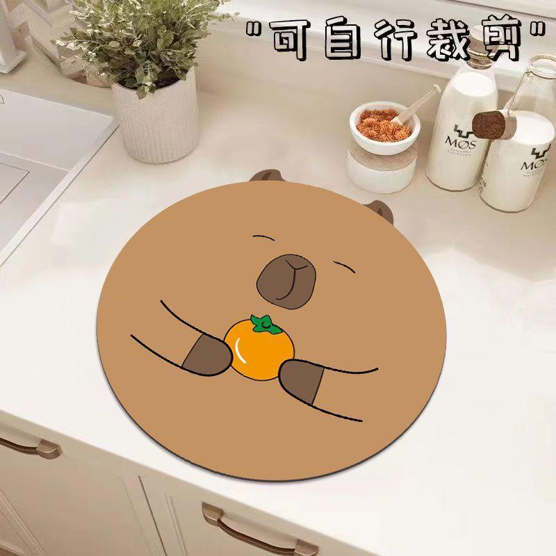 Мультяшный коврик на стол из диатомовой грязи, коврик для сушки кухонной столешницы, быстросохнущий коврик с защитой от ожогов и водопоглощением, износостойкий и грязеотталкивающий