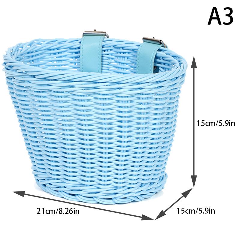 Съемная корзина для велосипеда, корзина для велосипеда из искусственного ротанга, сумка для хранения на переднем руле, рюкзак для велосипедных принадлежностей