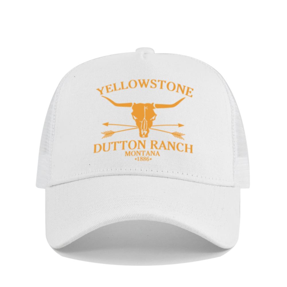 Cotton Front Mesh Back Trucker Cap, Bull Skull Print Adjustable Snapback Baseball Hat Unisex Western Style Outdoor Sports Sun Hat