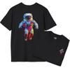 Astronaut In Space T-Shirt: Vivid Neon Sci-Fi Design