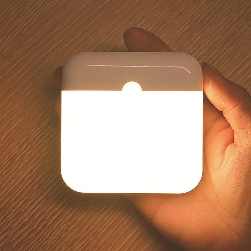 LED Night Light, Human Motion Sensor Lamp USB C Rechargeable Closet Light, Wireless LED  Wall lamp For Stairs Closet Kitchen Bed