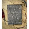 Большой кожаный журнал-гримуар – Книга теней ведьмы с пентаграммой – Кожаный скетчбук ручной работы – Викканский подарок – Блокнот 10x7 дюймов
