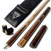 CUESOUL 57" Handcrafted 3/4 Jointed Snooker Cue with Extension, Joint Protector, and Synthetic Leather Bag (D306)