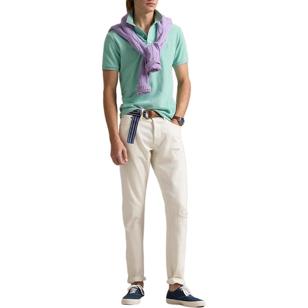 Polo Ralph Lauren Однотонная рубашка поло Slim Fit Мужские топы Зеленый MNPOKNI1N823414-300
