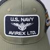 Военная нашивка NAVY, 6-панельная сетчатая кепка, военная кепка, американская повседневная летняя низкая кепка, бейсболка с нашивкой, логотип USN, хаки [Avirex], США, мужская MA-1