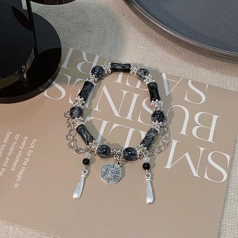 Высококлассный художественный стеклянный браслет Тайцзи Багуа Винтажный шик Ручная работа