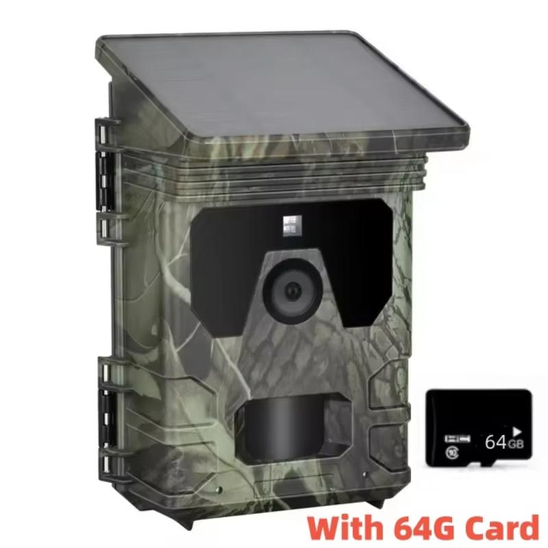 2025 Солнечная камера для дикой природы 50 МП 4K видео Камера слежения Ночное видение 0,3 с Активация движением Водонепроницаемая садовая камера Наружное наблюдение за охотой