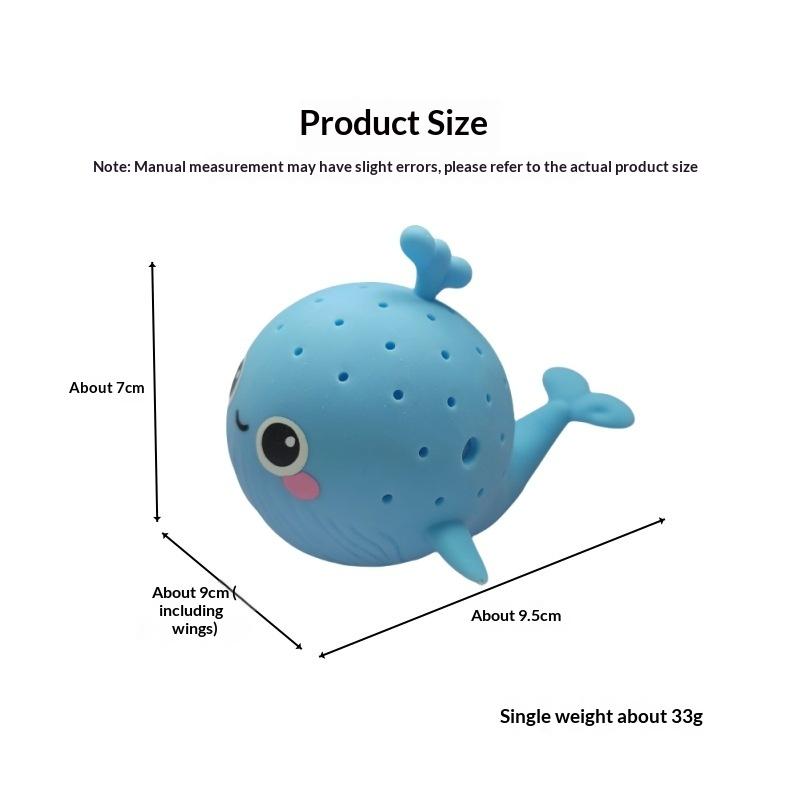 Kids Bath Toys Soft Water Absorbent Sponge Whale Squeezable Stress Relief Toy for Toddlers Bathtub Time Fun
