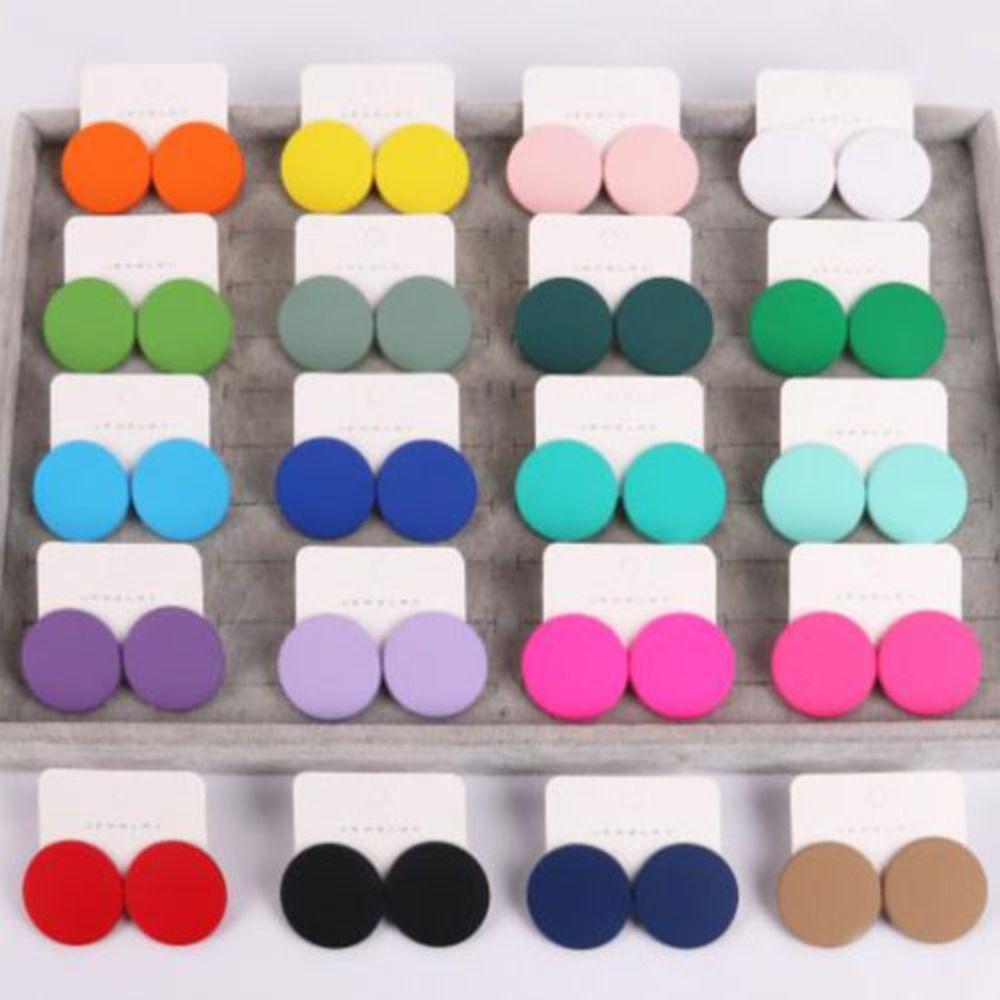 Color 60s Style Fashion Earrings Fashion Jewellery Acrylic Round Earrings Simple And Versatile