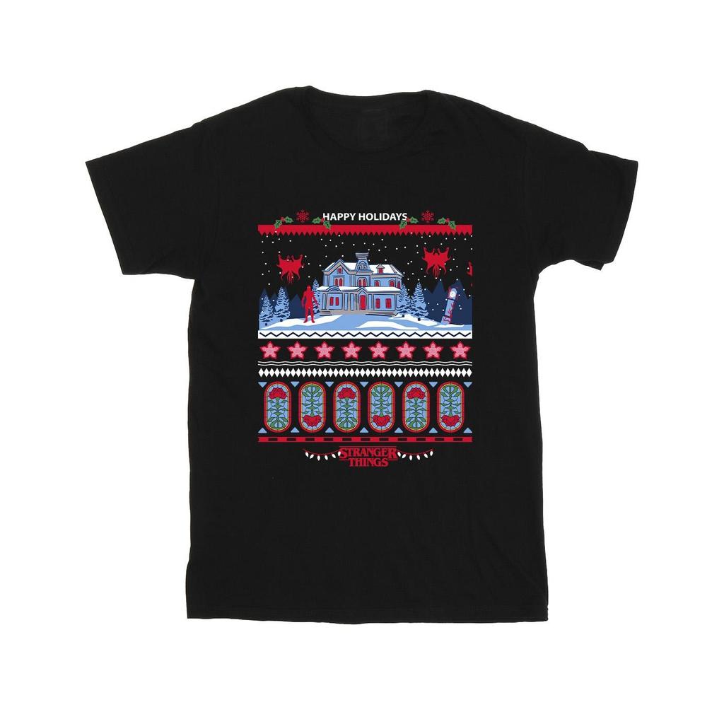 Netflix Mens Stranger Things Fair Isle T-Shirt