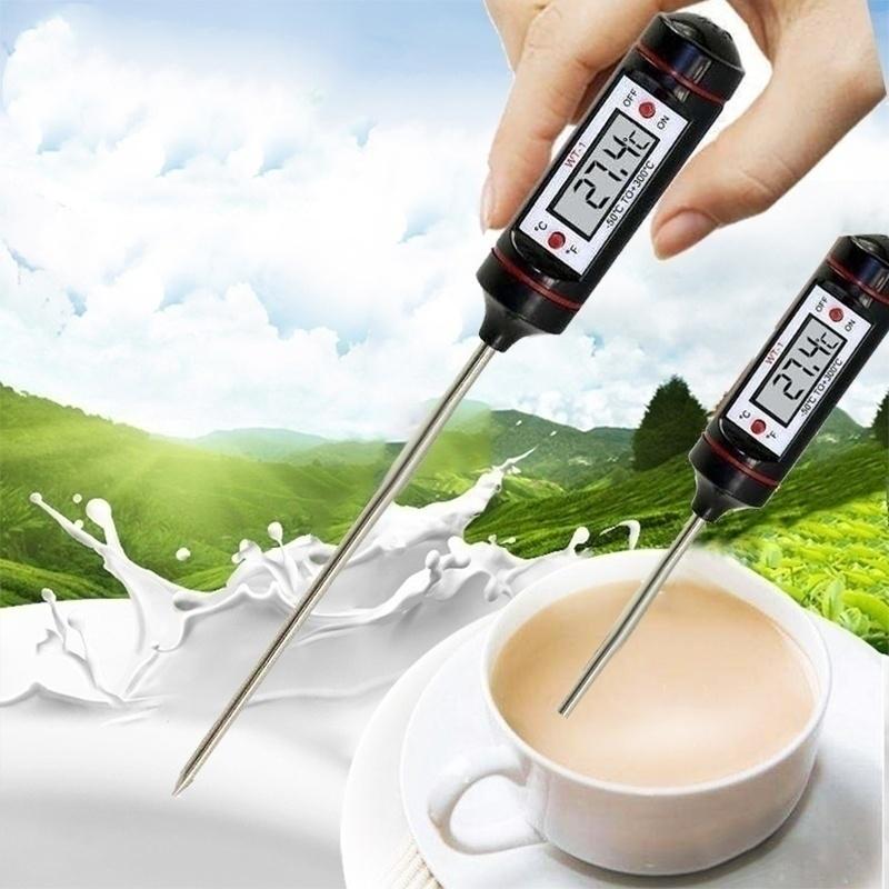 Practical New Stainless Steel Digital Food Thermometer Probe For Kitchen Cooking BBQ Meat Steak Turkey Wine Temperature Test
