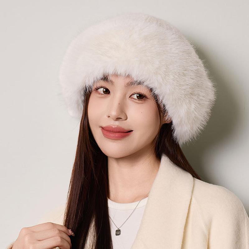 Knitted Hat Women's Autumn Winter Ear Protection Rabbit Plush Wool Hat