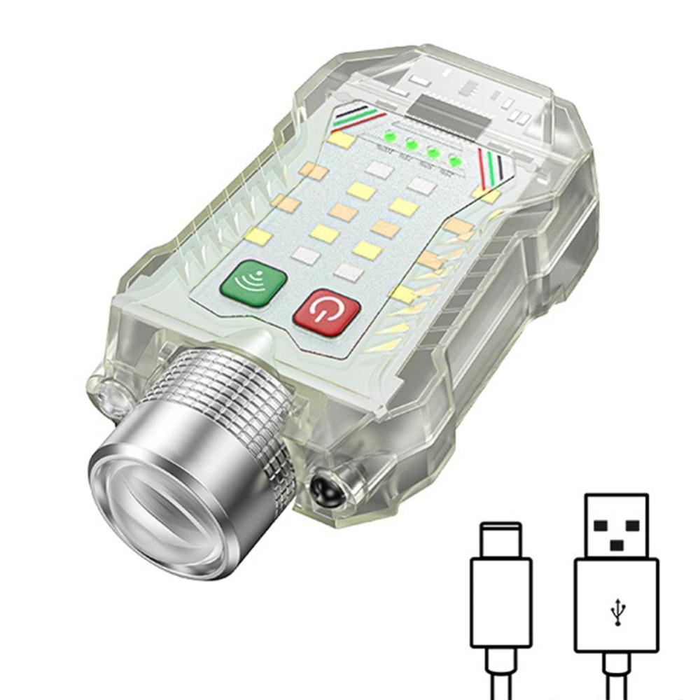 Светодиодный фонарик с зажимом для шляпы Type-C, перезаряжаемый портативный фонарик с датчиком движения, многофункциональный фонарь 6000 лм для ночной рыбалки