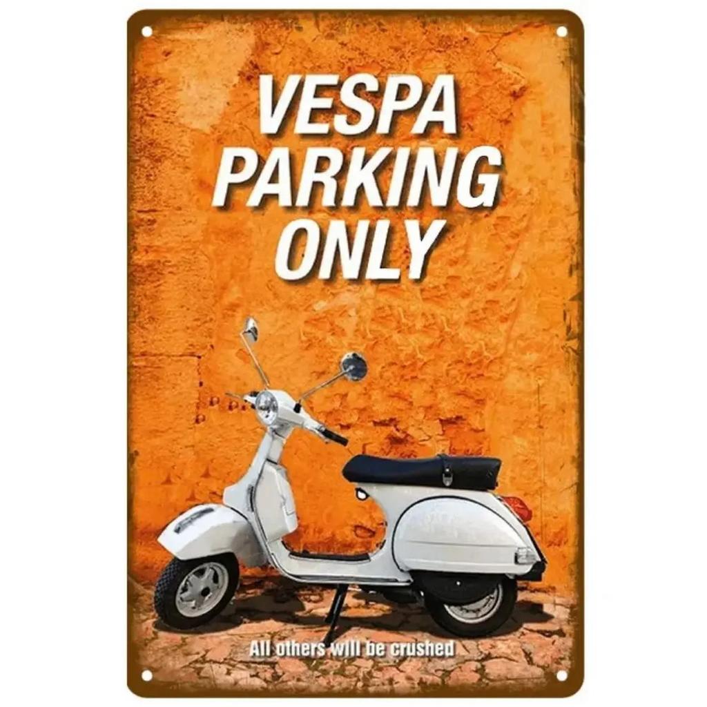 Металлические жестяные таблички Мотоциклы Vespa Настенное украшение Табличка Винтажный художественный плакат Жестяная картина для мужской пещеры Дома Кафе Сада Клуба Бара
