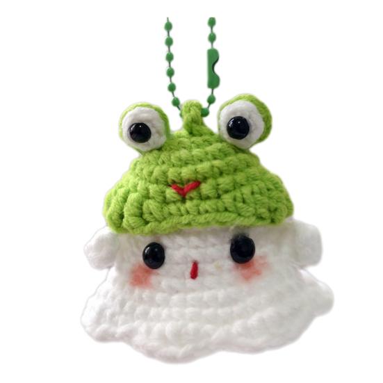 Хэллоуин Крючком Призрак Орнамент Милый Ручной Работы Вязаный Лягушка/Кот/Паук/Клубника Призрак Подвесное Украшение для Зеркала Заднего Вида Автомобиля