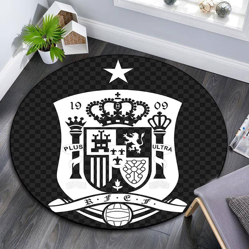 Spain National Football Team pattern round rug,Carpet Rug for Living Room Bedroom Playroom ,Non-slip Floor Mat,Holiday Gifts and Birthday Gifts.