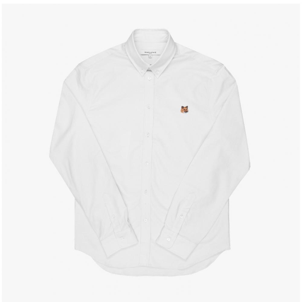 Maison Kitsune Mm00413wc5012 P100 Рубашка мужская оксфорд с нашивкой Mini Fox Head