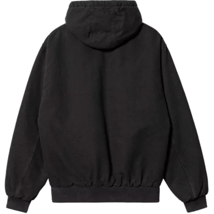 Carhartt WIP Active Jacket Classic Solid Color Zip-Up Hooded Padded Jacket Men jackets Black I027380-89-3K