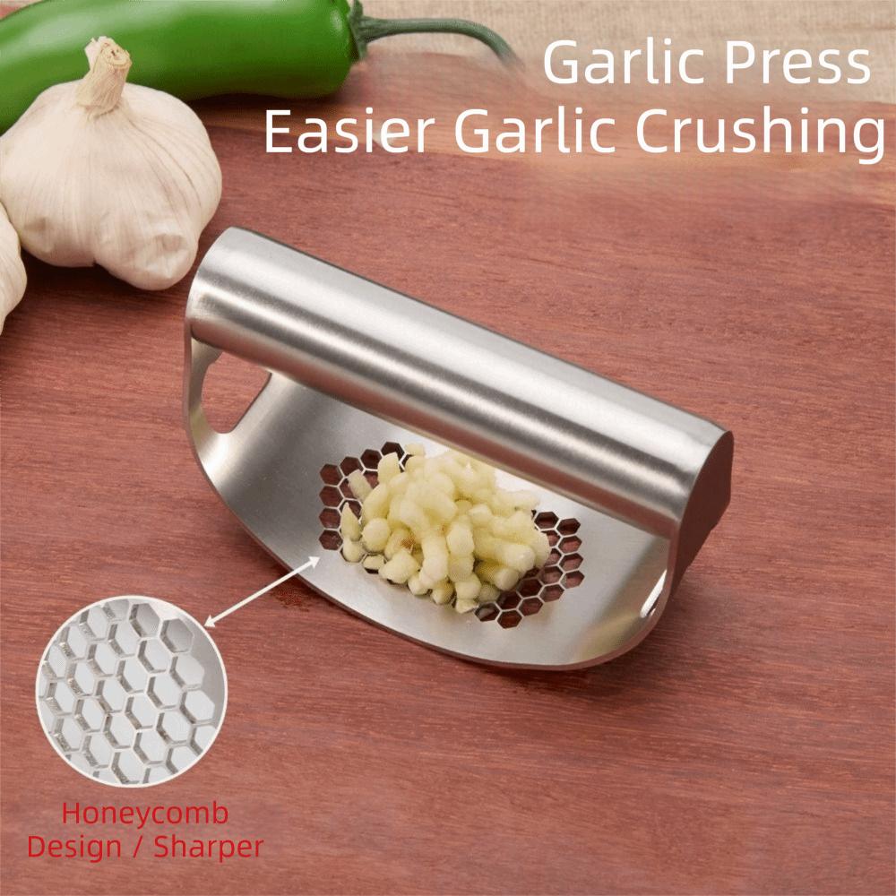 Curved Garlic Press Manual Garlic Mincer Heavy Duty Garlic Rocker Crusher Home Cooking