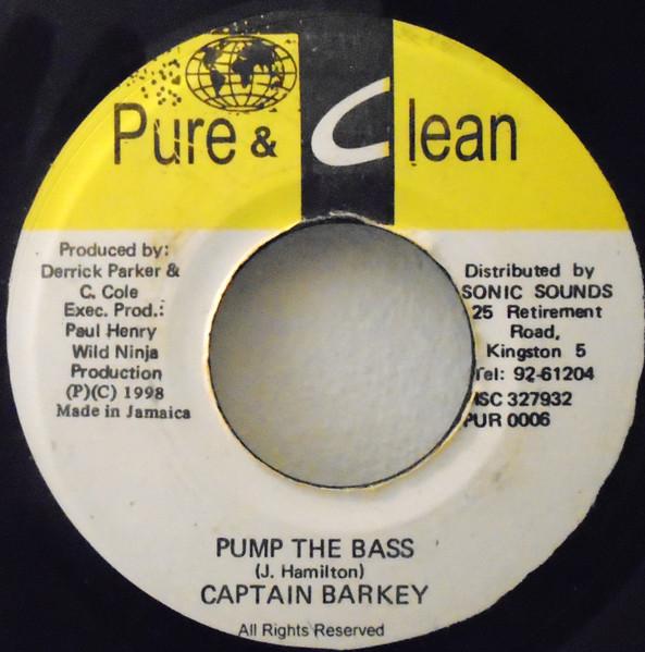 7-дюймовая пластинка CAPTAIN BARKEY Pump The Bass PUR0006 Pure Clean 1998 Ямайка Регги Ска Даб Б/у