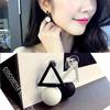 Korean Jewelry Simple Triangle Pentagon Asymmetric Earrings for Women Ear Boucle