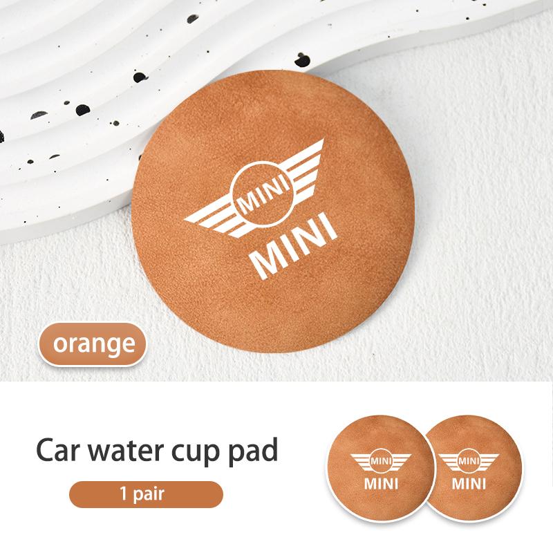 Suede Car Coaster Water Cup Mat Waterproof Anti-Slip Pad For MINI Cooper One JCW R56 Countryman Clubman R50 R53 R58 s3