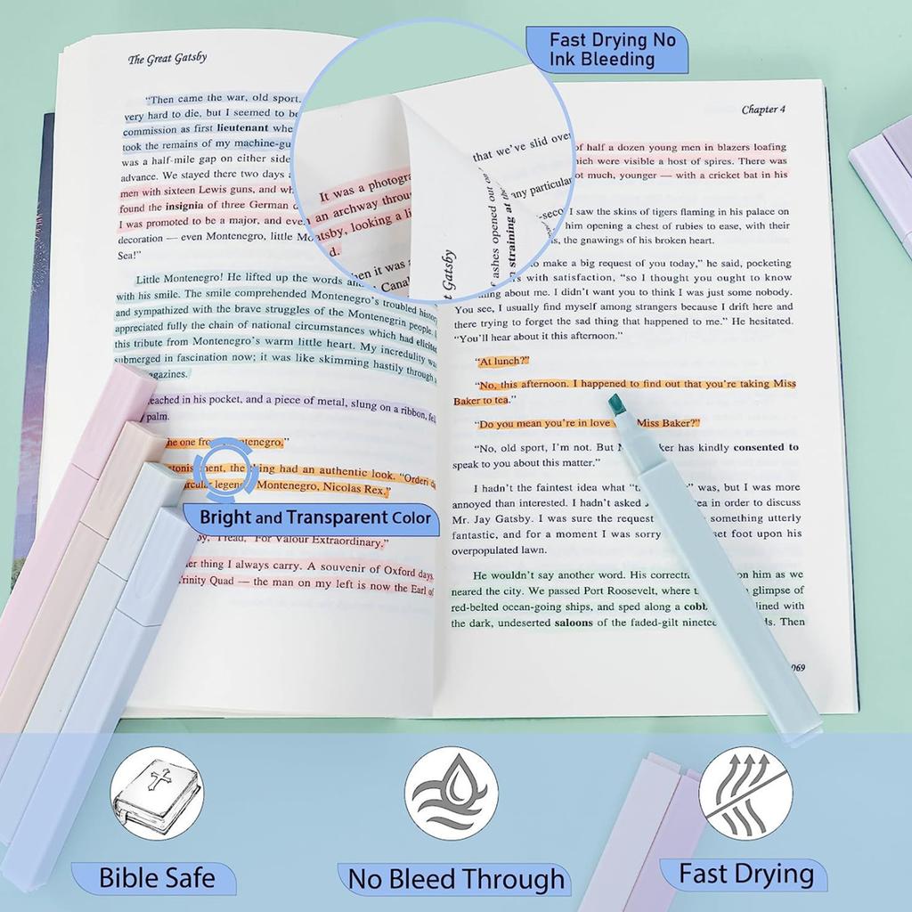 Маркеры Симпатичные пастельные ручки 12 цветов Библейские ручки без растекания с мягким наконечником Эстетические ручки Маркеры Kawaii Канцелярские принадлежности для студентов
