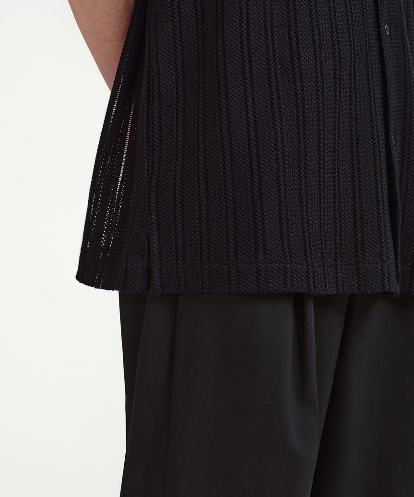 MUSINSA STANDARD Relaxed Crochet Short Sleeve Shirt [Black]