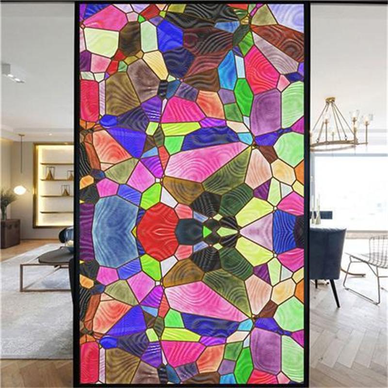 Оконная пленка, матовая витражная пленка, церковная статическая липкая пленка для конфиденциальности, самоклеящаяся наклейка на окно, кухня, офис, домашний декор
