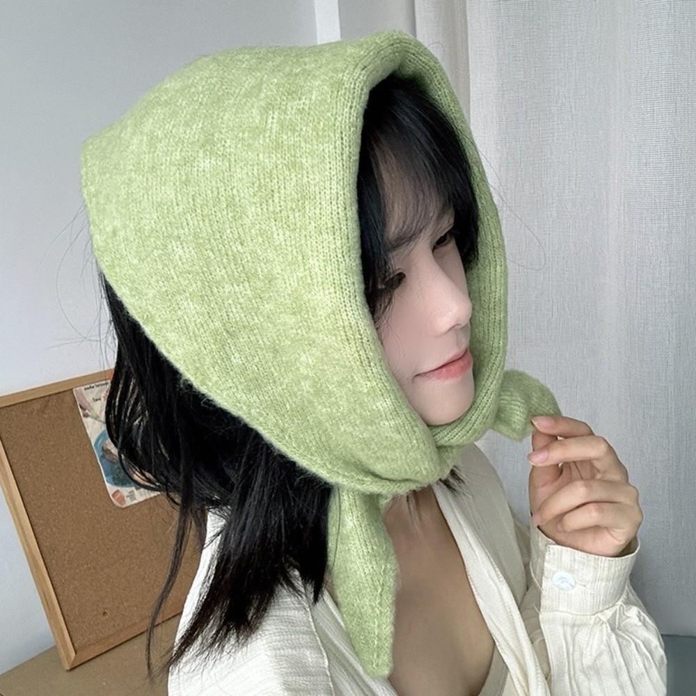New Windproof Neck Warmer Coldproof Triangular Neckerchief Warm Knitted Scarves Bib Autumn and Winter