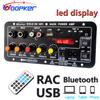 Woopker D10-II Bluetooth аудио усилитель плата со светодиодным экраном 30-120 Вт для 4 Ом динамика домашний усилитель мощности модуль для автомобиля RV