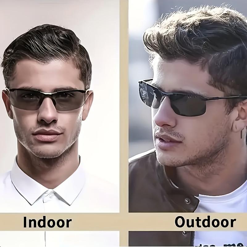 Набор из 3 шт. мужских очков для вождения с дневным и ночным видением - антибликовый дизайн с полуободковой оправой, удобный материал ПК