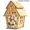1Pc Christmas LED Light Wood House Cute Tree Hanging Ornaments Holiday Decor
