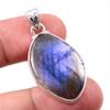 Natural Labradorite Gemstone 925 Solid Sterling Silver Jewelry Pendant 1.5" A8f39