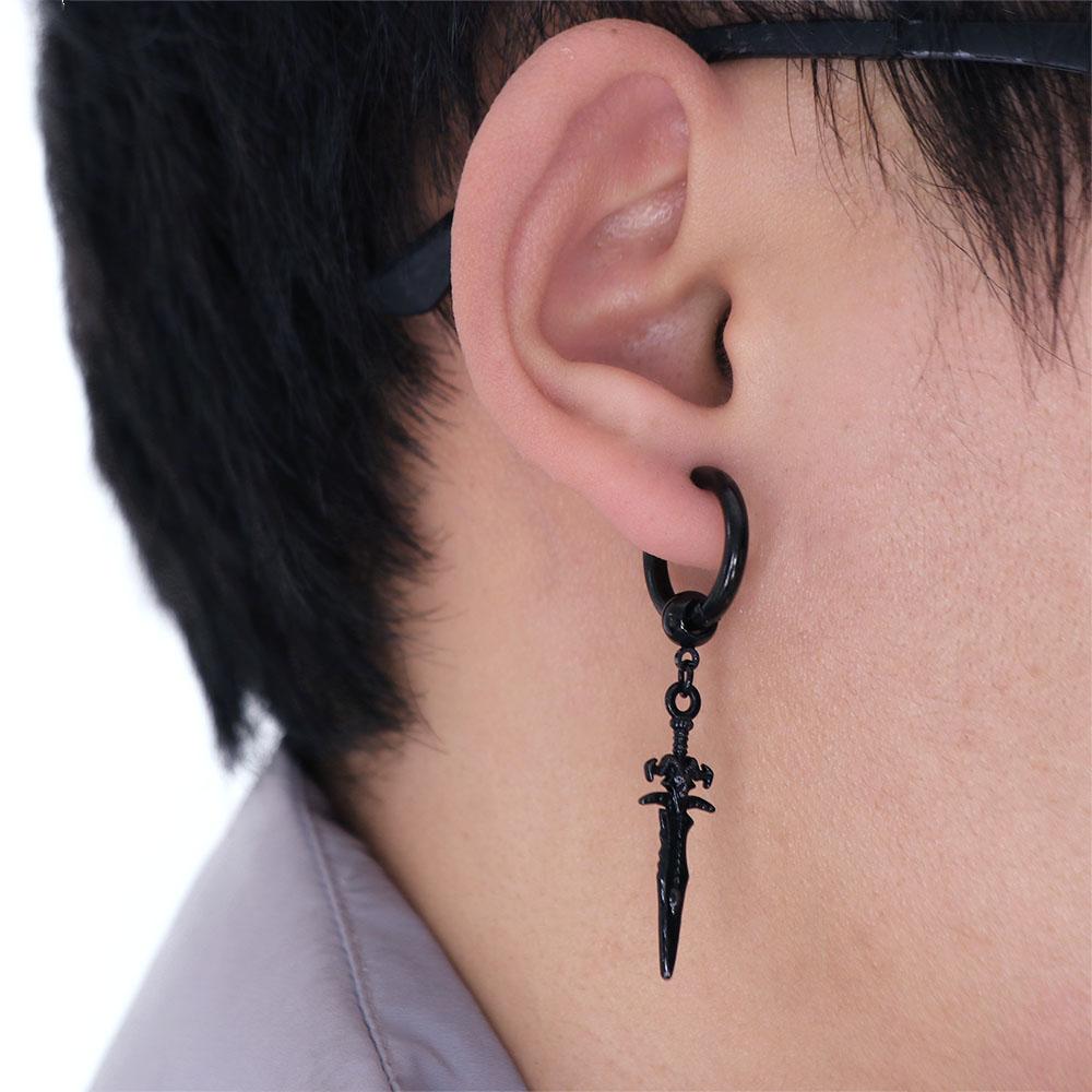 Серьги-кресты из нержавеющей стали, каффы, корейские пусеты, мужские клипсы, серьги-клипсы