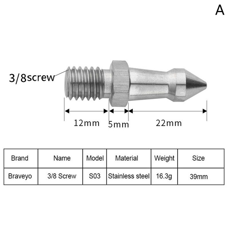 Tripod Spike 1/4 3/8 M8 Inch Camera Monopod Feet Screw Fixed Accessories