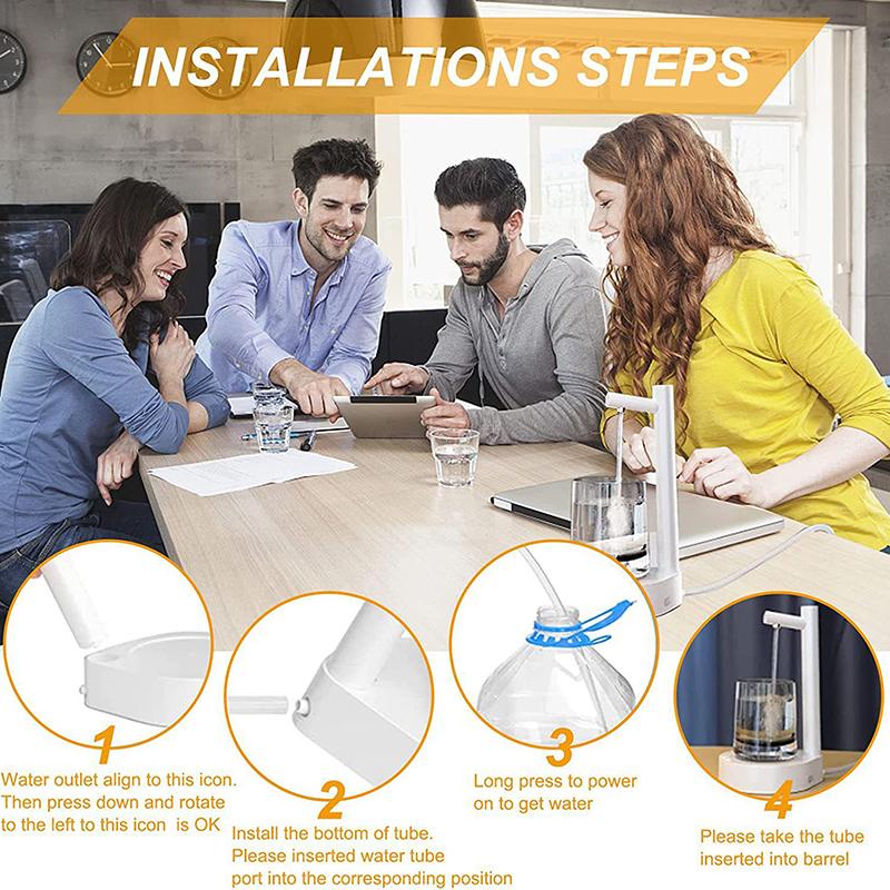 Настольный диспенсер для бутылок с водой, автоматические умные электрические диспенсеры для воды на 5 галлонов и универсальные бутылки, зарядка через USB, 7 уровней