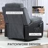 Overstuffed Corduroy Electric Lift Recliner Chair - Dark Grey