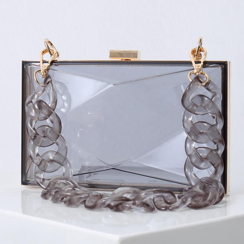 Transparent Bag for Women Diamond Clutch Jelly Acrylic Clear Purses and Handbag Shoulder Crossbody Bags 2025 New Fashion Female
