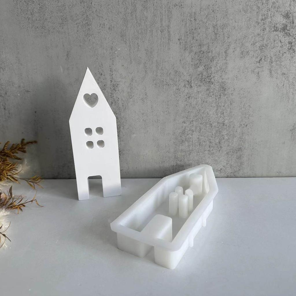 Heart House Silicone Mold Light Heart Houses Concrete Mould Exploy Resin Casting Molds Home Decorations DIY Pottery Mold