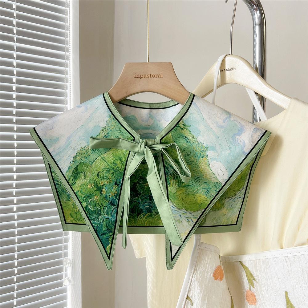 Shawl Fake Collars for Women Detachable Lapel Shirt Bowknots Scarf Girls Summer Dress False Collar Neckwear Cape Corbatas