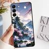 Чернильная Арт-печать Японский Пейзаж Гора Чехол для Samsung Galaxy A73 A51 A32 A22 A24 A55 A41 A53 A35 A23 A25 A71 A52 A36 A26
