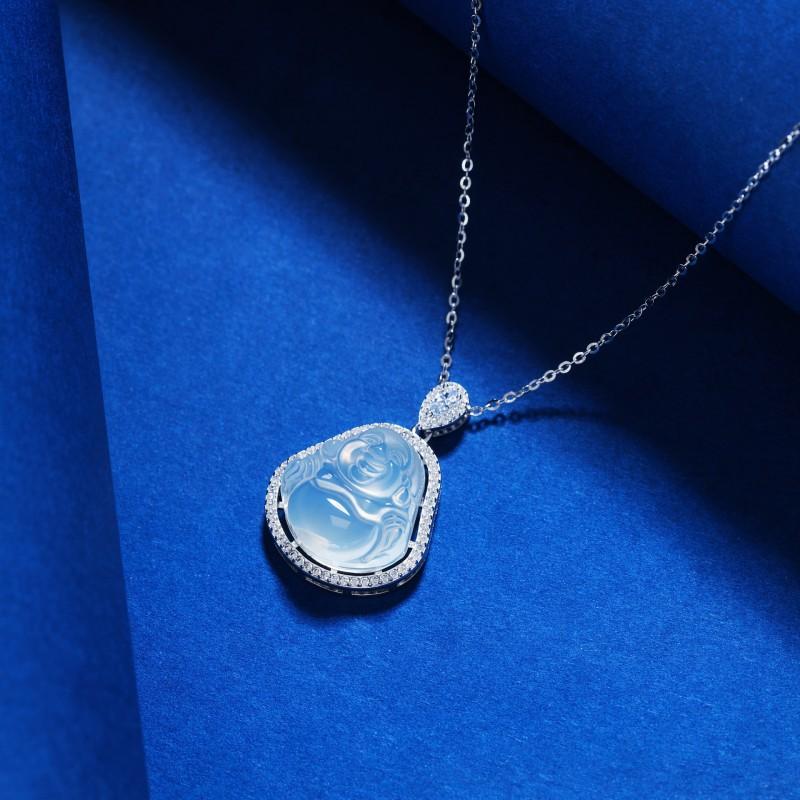 New Chinese Style Buddha Pendant Necklace Minimalist Fashion Light Luxury Versatile Clavicle Chain Women