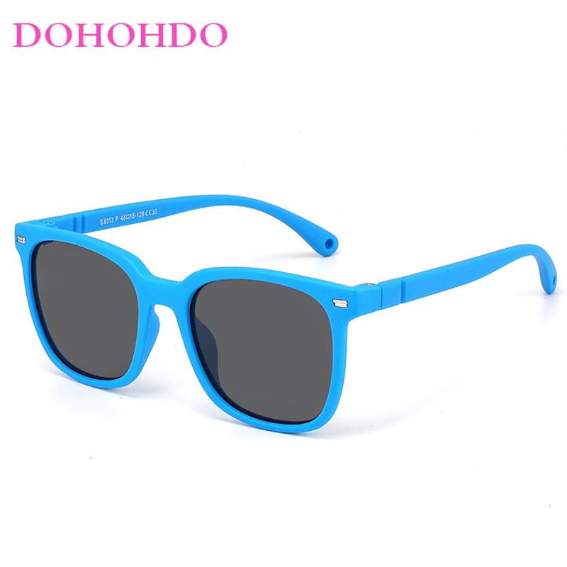 Kids Silicone Sunglasses Polarized 3-10 Years Square Flexile Boys Girls Shades Children TR90 Outdoor Travel Eyewear UV400