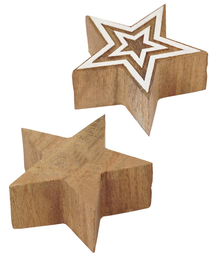IBA Indianbeautifulart Textile Printing Block Star Hand Carved Wooden Stamp Wood Block Printing Textile Stamps For Fabric  Pottery