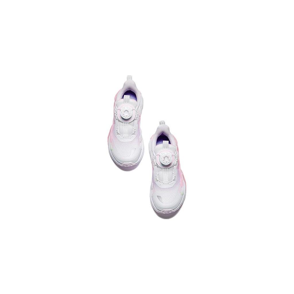 Anta Kids Bow Speed 2.0 Comfortable Casual Sweet Non-Slip Wear-Resistant Low-Top Running Shoes Kids Running Shoes White Purple Pink 322349905-1
